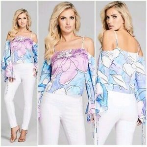 NEW! $138 Guess by Marciano Fluid Floral Top (S)